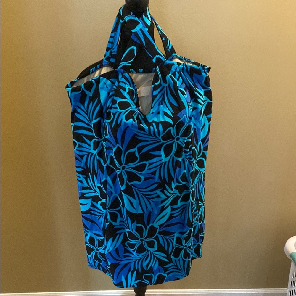 Blue Floral Women's One Piece Swimsuit